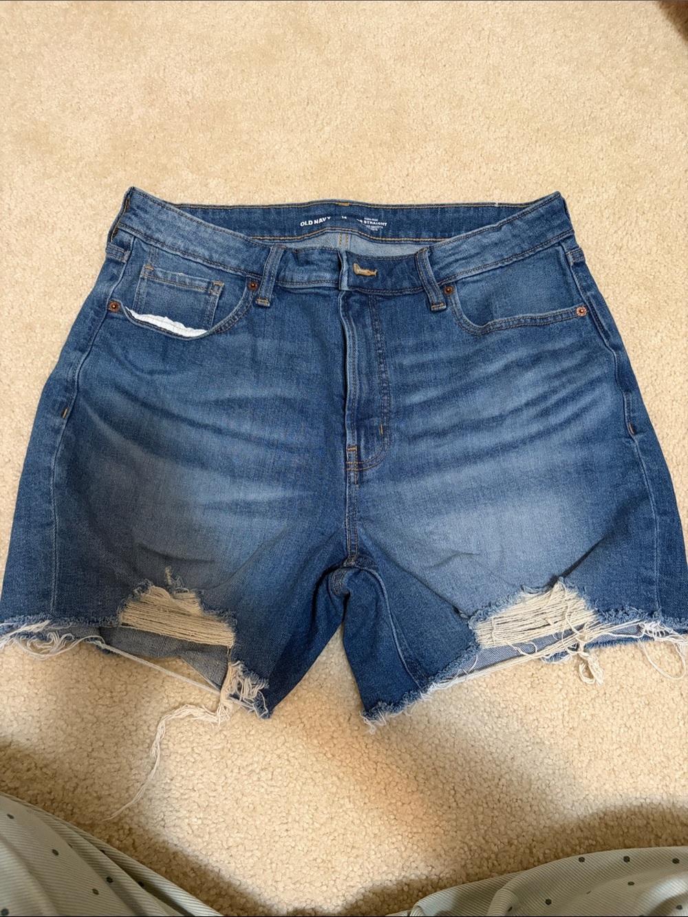 Old Navy Women's Blue Distressed Denim Cutoff Shorts